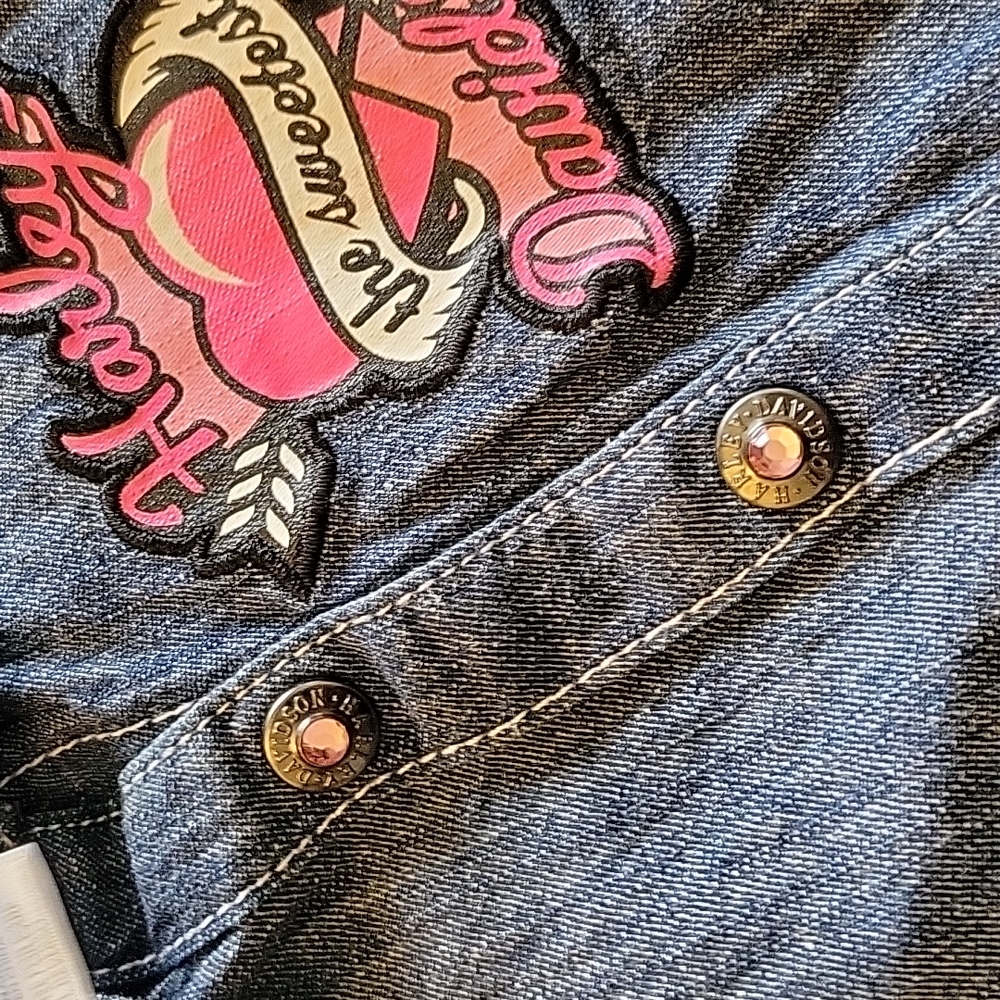 Harley Davidson Denim Onesie Size 3/6 Months - Picture 6 of 6